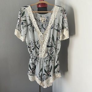 Cleobella Romper with Lace Trim! NEVER WORN! Size Large
